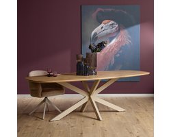 Eiken eettafel Ferris | Deens Ovaal | Naturel | Poot Sand