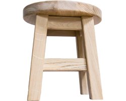 Eiken krukje, FSC 100%, planttafeltje, massief hout, H27 cm, Dia 25cm, opstapje, plantkrukje, design, naturel, vakmanschap, kinderkruk, oersterk, onbehandeld, badkamerkrukje, bijzettafel, plantkruk, opstapkruk, milieuvriendelijk, nachtafeltje