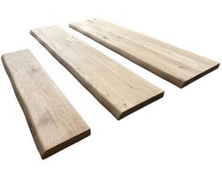 Eiken wandplank- Toiletplank - 40x250mm - 100cm - Houten planchet- Boomstamplank - Wandplank - Fotoplank - Dressoir plank - Boekenplank