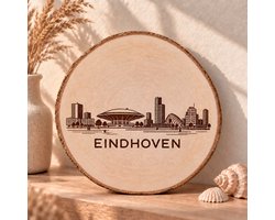 Eindhoven City Skyline - Woondecoratie - Woonkamer, Slaapkamer, Keuken & Toilet Versiering - Houtdecor - Formaat: circa 20 cm - Merk: Wintell - Stad Merchandise & Souvenir - Houten Decoratie - Eindhovense Wood Art / Kunst - Evoluon & Moderne Skyline