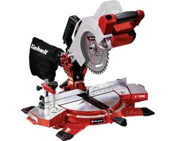 Einhell Accu Afkort-/Verstekzaag TE-MS 18/210 Li Solo - Power X-Change - 18 V/Li-ion - Ø210 mm - X-Tend werkstuksteunen - Incl. 40 tands zaagblad - Excl. accu en lader