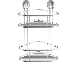 EISL Douche hoekrek - 2 Laags - (B x H x D) 22x18x35 cm - Om te lijmen of te schroeven - Chroom