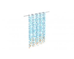 EISL Douchegordijn – Blauw/Oranje – 2000x1800 mm – Waterafstotend – Anti-Schimmel – Polyester – Mosaïek Design