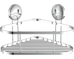 EISL Douchemandje - Chroom - Hoekig - Ophangen zonder boren en schroeven