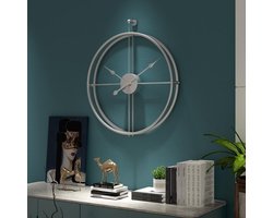 EKEO - Moderne klok -Wandklok zonder cijfers - Metaal - Zilver