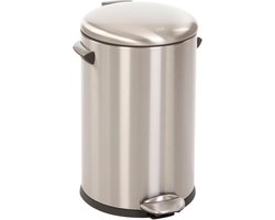 EKO - Belle Deluxe pedaalemmer 12 liter - Stainless steel Plastic - mat RVS - Prullenbak