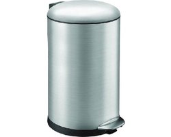 EKO Belle Deluxe pedaalemmer 20 Liter – Prullenbak met uitneembare afvalemmer – Fingerprint-proof – Soft-close – H48.4xL36.4xB33 cm – Mat Zilver