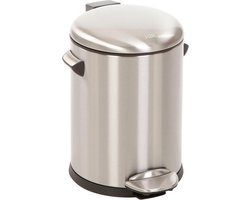 EKO - Belle Deluxe pedaalemmer 5 liter - Stainless steel Plastic - mat RVS - Prullenbak