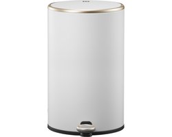 EKO - Cosmo pedaalemmer 12 liter - Stainless Steel - mat wit - Prullenbak