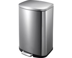 EKO - Della pedaalemmer 50 liter - Stainless steel Plastic - mat RVS - Prullenbak