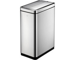 EKO - DeLuxe Phantom Sensor Bin 20+20 liter - Stainless steel Polypropylene - mat RVS - Prullenbak