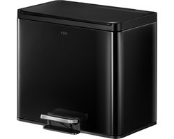 EKO - Essential 2 Recycler pedaalemmer 9+9+9 liter - Steel Polypropylene - zwart - Prullenbak