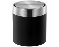 EKO - Fandy Tafelafvalbak 1,5 liter - Steel Stainless steel - mat RVS, zwart - Prullenbak