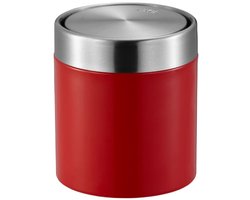 EKO - Fandy Tafelafvalbak 1,5 liter - Steel Stainless steel - rood, mat RVS - Prullenbak