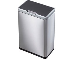 EKO - Mirage recycler Sensor Bin 20+20 liter - Stainless steel Plastic - mat RVS, zwart - Prullenbak
