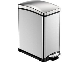 EKO - New Rejoice pedaalemmer 15 liter - Stainless steel Plastic - mat RVS - Prullenbak