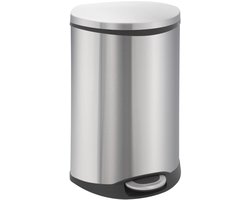 EKO - Shell Bin pedaalemmer 50 liter - Stainless steel Plastic - mat RVS - Prullenbak
