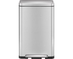 EKO - X-Cube pedaalemmer 30 liter - Stainless steel Polypropylene - mat RVS - Prullenbak