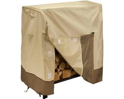 El Jardin - Brandhout Hout Opslag Covers - 600D Waterdicht Covers - 127 x 66 x 112 CM - Bruin - Beige - Oxford 600D