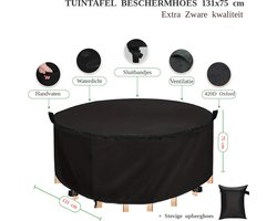 El Jardin - Tafelhoes Tuinmeubelhoes - 131 cm x 75 cm - Beschermhoes Tuintafel Rond - Oxford 600D