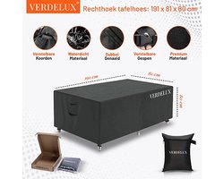 El Jardin - Tafelhoes Tuinmeubelhoes - 191 cm x 81 cm x 80 cm - Beschermhoes Tuintafel Rechthoek - Oxford 600D