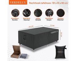 El Jardin - Tafelhoes Tuinmeubelhoes - 191 cm x 91 cm x 80 cm - Beschermhoes Tuintafel Rechthoek - Oxford 600D