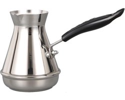 EL0651 koffiekan roestvrijstalen koffiekan met lange steel mokkakan voor Turks Arabische en Griekse koffie handgemaakte Arabische koffiepot koffiemelkopschuimer (850 ml)