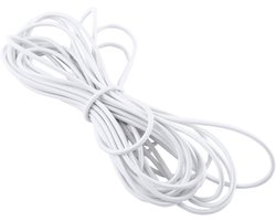 Elastisch Koord 10m - Elastische Stretch Bungee Touw - Ronde Rubberen Koord 5mm - Onderste Rek Touw - Schokkoord Stropdas Voor DIY Crafting, Kamperen, Kajakdek - 11 Werven 5mm (Wit) - Geschikt Voor Diverse Doeleinden