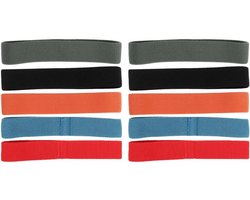 Elastische band voor lunchboxen - 10 Stuks - Lunchbox elastieken voor buiten - Nylon - Bento riem - Bevestigingsriemen - Bevestigingslus voor bento-boxen - Afdichtbanden - Voor picknicks, barbecues en kamperen - 2,5 cm breed - 5 Kleuren