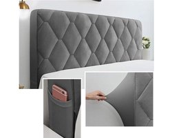 Elastische hoofdeinde hoes van Europees katoen - Grijs - 180 cm wasbaar