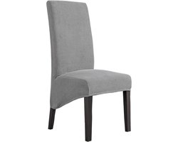 Elastische Stoelhoes voor Grote Eetstoelen, Wasbare Stretch Covers, Bescherming en Stijl voor XL Stoelen (Grijs)