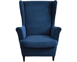 Elastische Stoelhoezen - Vlekbestendig - Passend voor Leunstoel & Oorfauteuil - Woonkamer Decoratie - Marineblauw