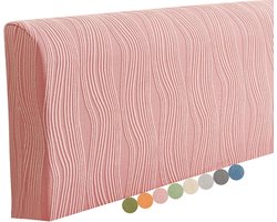 Elastische, stofwerende hoofdbordhoes, moderne, afneembare en wasbare hoofdbordbeschermer, roze, 150 cm (140-160 cm).
