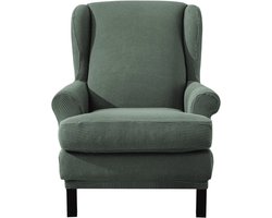 Elastische stretch hoes voor oorfauteuil - Jacquard stoelhoes in lichtgroen