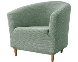 Elastische zitkussenhoezen voor kuipstoelen, geïntegreerde zitkussenhoezen voor clubstoelen, zachte jacquard zitkussenhoezen voor kuipstoelen, zitkussenhoezen voor fauteuils, beschermhoezen voor woonkamermeubels (groen)
