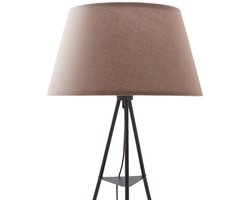 ELC - vloerlamp - 1licht - Staal, stof - H: 150 cm - E27 - bruin, zwart