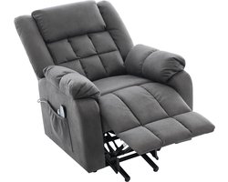 Electric Adjustable TV Chair, Standing Aid Massage Chair with Massage, Heat Function, Senior Chair, Recliner with Footrest, 2 Side Pockets and Drink Holder, USB Ports, Grey
