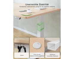 Electric Desk Jummico Pro – Elektrisch Verstelbaar Sta-bureau 140x60 cm met USB Oplaadpoort – Hoogte Verstelbare Computertafel voor Kantoor, Thuiswerk, Gaming en Studie – Beige