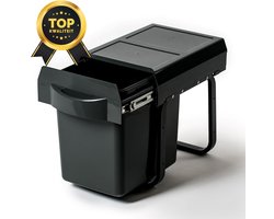 Eleganca Inbouw Prullenbak - 16 Liter – Keuken Afvalemmer - Afvalbak Afvalscheiding - Uittrekbaar – Antraciet