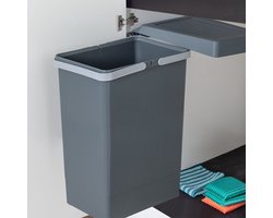 Eleganca Inbouw Prullenbak - 24 L – Afvalemmer - Afvalbak Afvalscheiding – Geschikt vanaf deurbreedte 45 cm, Inbouwdiepte 28 cm & kasthoogte 56 cm – Antraciet