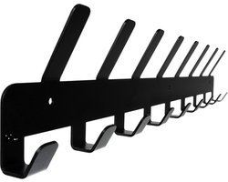 Eleganca Wandkapstok – Kapstok haken – Garderoberek – Hangend model - 17-haaks – Staal met poedercoating - 9.1 x 48 x 2.8 cm - Zwart