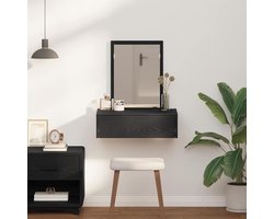 Elegance kaptafel zwart 60x40x70 cm – moderne kaptafel met spiegel en lades – stijlvolle make-uptafel met opbergruimte – compacte kaptafel voor slaapkamer en kleedkamer HomeByNicole