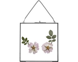 Elegant geperst bloemenframe - stijlvolle wanddecoratie - [4 stuks] - messing