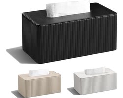 Elegant Rectangle PU Leather Tissue Box voor Thuis, Badkamer, Woonkamer en Kantoor - Tissue Dispenser in Zwart met Stijlvol Ontwerp en Duurzaam Materiaal