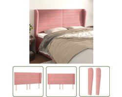 Elegant roze fluwelen hoofdbord 163x23x128 cm Klassieke Hoofdbord - Fluweel Hoofdbord - Roze Hoofdbord - Hoofdbord Met Pootjes - Adjustable Hoofdbord