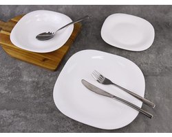 Elegante 12- of 24-delige Diner Servies Set Kommen en Borden - Vierkant