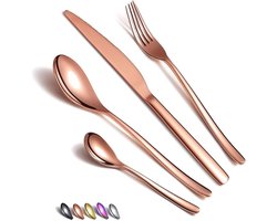 Elegante 24-delige roestvrijstalen bestekset met titanium koperplating voor 6 personen