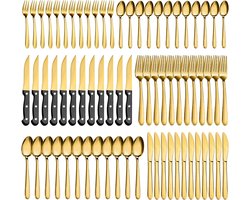 Elegante 72-delige Bestekset voor 12 Personen - Vaatwasmachinebestendig Roestvrij Staal