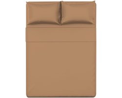 Elegante beddengoed set - 100% katoen - 4 stuks - bruin