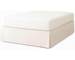 Elegante Boxspring Bed Skirt 150x200 cm - Beschermhoes voor Bed met Hoogte 32 cm - Wasbare Stof in Rauwe Kleur